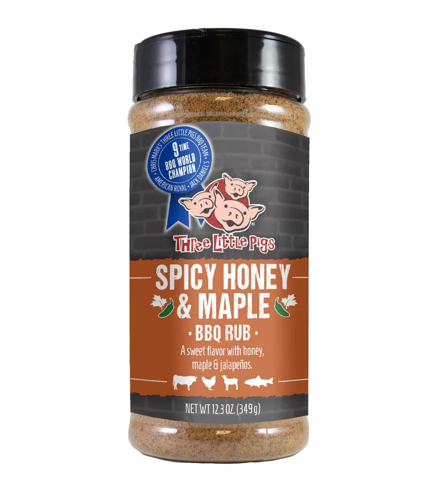 Three Little Pigs Spicy Honey & Maple BBQ Rub 12.3oz 1 Three Little Pigs Spicy Honey & Maple BBQ Rub 12.3oz