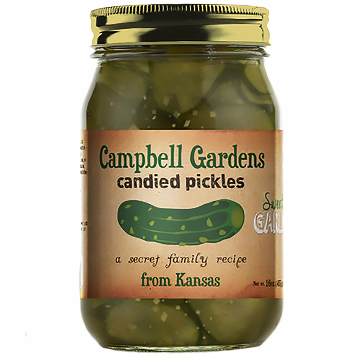 Campbell Gardens Sweet Garlic Candied Pickles 16 Oz. 1 Campbell Gardens Sweet Garlic Candied Pickles 16 Oz.