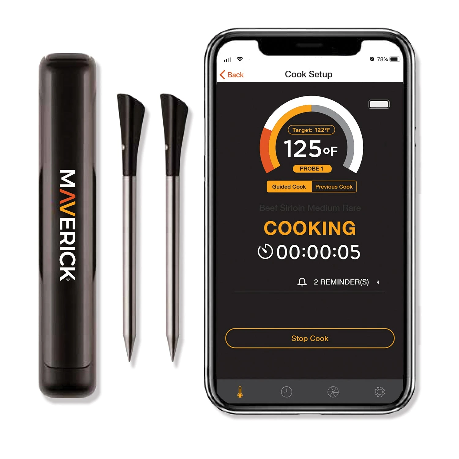 Maverick BT-32 BLUETOOTH STAKE TRULY WIRELESS INTELLIGENT FOOD THERMOMETER (2 PROBES) 1 Maverick BT-32 BLUETOOTH STAKE TRULY WIRELESS INTELLIGENT FOOD THERMOMETER (2 PROBES)